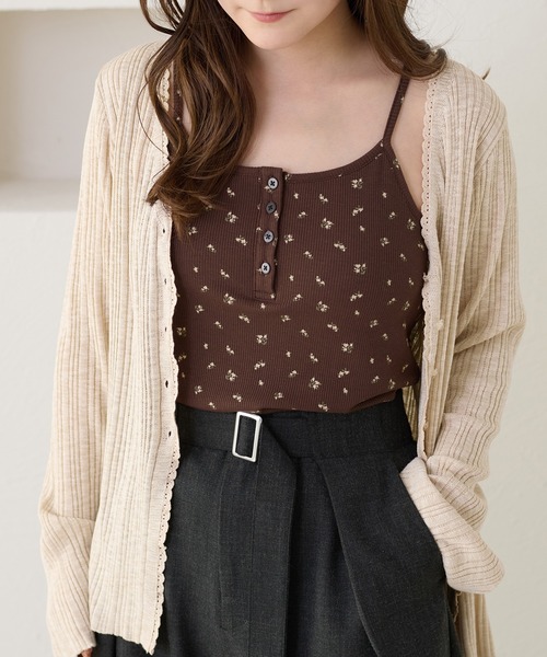 apres jour clair（アプレジュールクレア）の「【3サイズ展開】【apres jour clair】アソートヘンリーキャミソール（タンクトップ・レディース・ブラウン系その他/アイボリー/ブラック/ホワイト系その他・MEDIUM/LARGE/SMALL）」の21枚目の写真