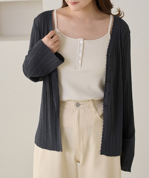 apres jour clair（アプレジュールクレア）の「【3サイズ展開】【apres jour clair】アソートヘンリーキャミソール（タンクトップ・レディース・ブラウン系その他/アイボリー/ブラック/ホワイト系その他・MEDIUM/LARGE/SMALL）」の11枚目の写真