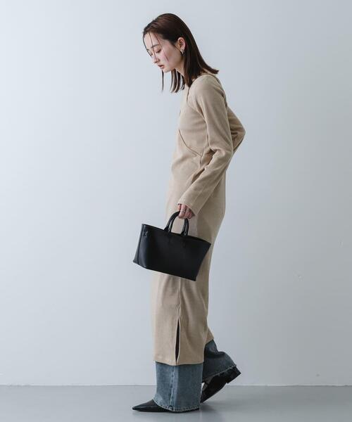 SENSE OF PLACE by URBAN RESEARCH（センスオブプレイスバイアーバンリサーチ）の「レイヤードデザインリブワンピース（ワンピース・レディース・ライトグレー/チャコールグレー/ベージュ・ONE/S）」の8枚目の写真