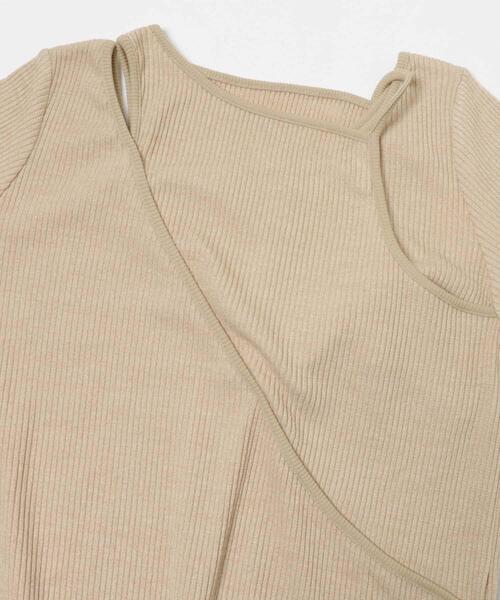 SENSE OF PLACE by URBAN RESEARCH（センスオブプレイスバイアーバンリサーチ）の「レイヤードデザインリブワンピース（ワンピース・レディース・ライトグレー/チャコールグレー/ベージュ・ONE/S）」の11枚目の写真