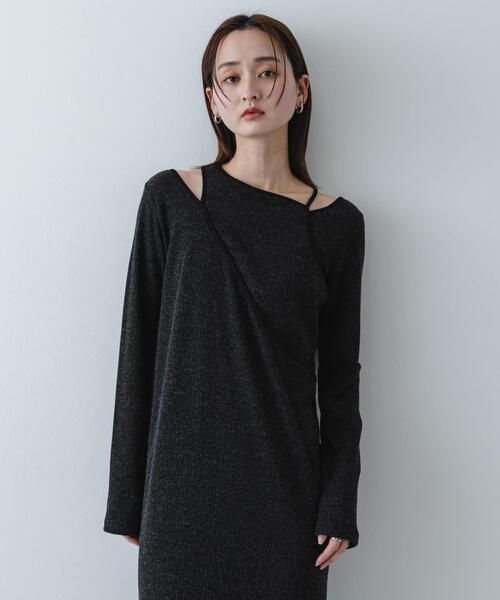 SENSE OF PLACE by URBAN RESEARCH（センスオブプレイスバイアーバンリサーチ）の「レイヤードデザインリブワンピース（ワンピース・レディース・ライトグレー/チャコールグレー/ベージュ・ONE/S）」の12枚目の写真