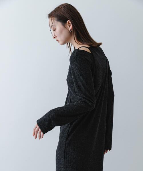 SENSE OF PLACE by URBAN RESEARCH（センスオブプレイスバイアーバンリサーチ）の「レイヤードデザインリブワンピース（ワンピース・レディース・ライトグレー/チャコールグレー/ベージュ・ONE/S）」の13枚目の写真