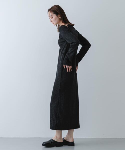 SENSE OF PLACE by URBAN RESEARCH（センスオブプレイスバイアーバンリサーチ）の「レイヤードデザインリブワンピース（ワンピース・レディース・ライトグレー/チャコールグレー/ベージュ・ONE/S）」の15枚目の写真