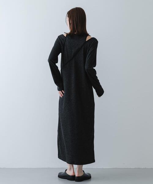 SENSE OF PLACE by URBAN RESEARCH（センスオブプレイスバイアーバンリサーチ）の「レイヤードデザインリブワンピース（ワンピース・レディース・ライトグレー/チャコールグレー/ベージュ・ONE/S）」の16枚目の写真