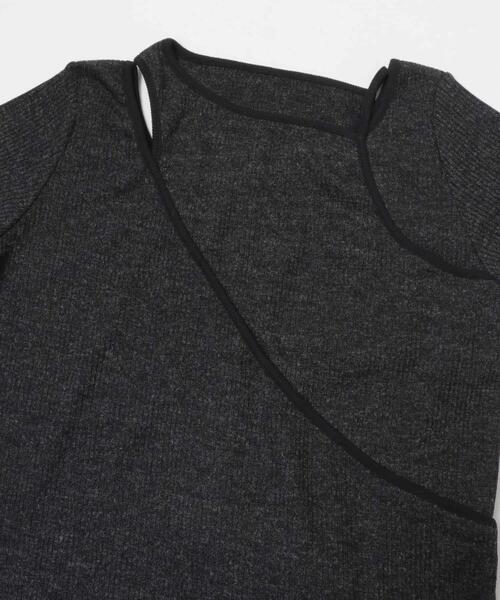 SENSE OF PLACE by URBAN RESEARCH（センスオブプレイスバイアーバンリサーチ）の「レイヤードデザインリブワンピース（ワンピース・レディース・ライトグレー/チャコールグレー/ベージュ・ONE/S）」の18枚目の写真