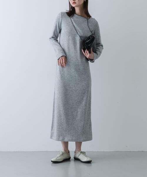 SENSE OF PLACE by URBAN RESEARCH（センスオブプレイスバイアーバンリサーチ）の「レイヤードデザインリブワンピース（ワンピース・レディース・ライトグレー/チャコールグレー/ベージュ・ONE/S）」の21枚目の写真