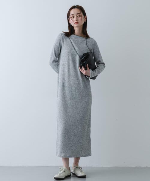 SENSE OF PLACE by URBAN RESEARCH（センスオブプレイスバイアーバンリサーチ）の「レイヤードデザインリブワンピース（ワンピース・レディース・ライトグレー/チャコールグレー/ベージュ・ONE/S）」の22枚目の写真