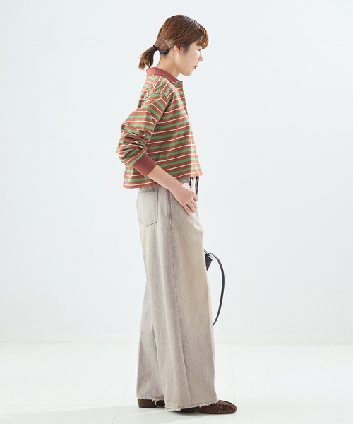 journal standard L'essage(ジャーナルスタンダードレサージュ)の「【HAIKURE/ハイクル】BETHANY SHORT LENGTH PEARL GREY(デニムパンツ・レディース・ライトグレー・25/24/23)」の9枚目の写真