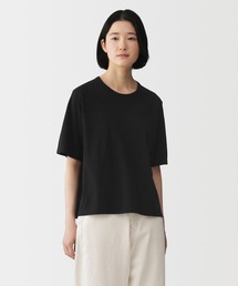 婦人 強撚天竺編みクルーネック半袖Tシャツ