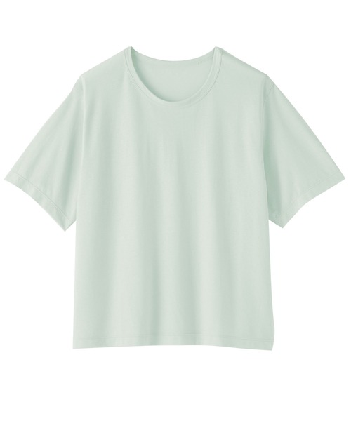 無印良品(ムジルシリョウヒン)の「婦人 強撚天竺編みクルーネック半袖Tシャツ(Tシャツ/カットソー・レディース・ブルー系/ホワイト/ライトブルー/ライトピンク/ブラック・S/M/L/XL)」の7枚目の写真