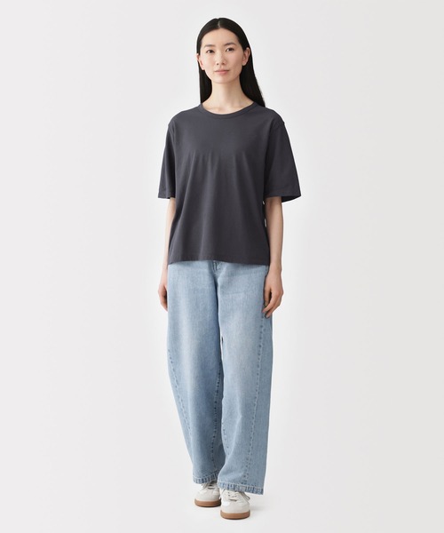 無印良品(ムジルシリョウヒン)の「婦人 強撚天竺編みクルーネック半袖Tシャツ(Tシャツ/カットソー・レディース・ブルー系/ホワイト/ライトブルー/ライトピンク/ブラック・S/M/L/XL)」の21枚目の写真
