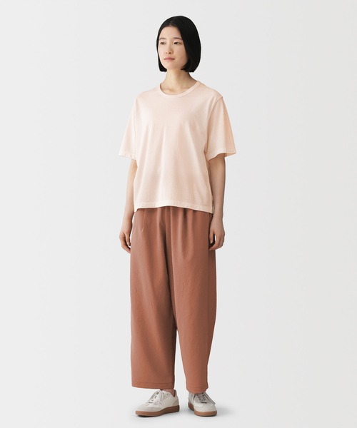 無印良品(ムジルシリョウヒン)の「婦人 強撚天竺編みクルーネック半袖Tシャツ(Tシャツ/カットソー・レディース・ブルー系/ホワイト/ライトブルー/ライトピンク/ブラック・S/M/L/XL)」の9枚目の写真
