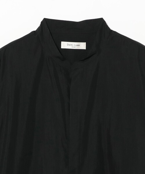 Demi-Luxe BEAMS（デミルクス ビームス）の「コットンナイロン フレア シャツワンピース（ワンピース・レディース・ブラック/ホワイト・ONE SIZE）」の13枚目の写真