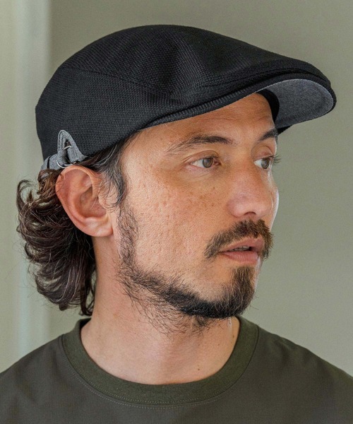 CAMBIO（カンビオ）の「mko13428- Loosely Woven Hunting Cap ハンチング(NF-261-BO019)（ハンチング/ベレー帽・メンズ・ベージュ/ブラック/ナチュラル・FREE）」の2枚目の写真