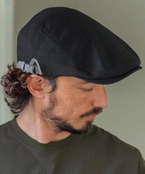 CAMBIO（カンビオ）の「mko13428- Loosely Woven Hunting Cap ハンチング(NF-261-BO019)（ハンチング/ベレー帽・メンズ・ベージュ/ブラック/ナチュラル・FREE）」の5枚目の写真