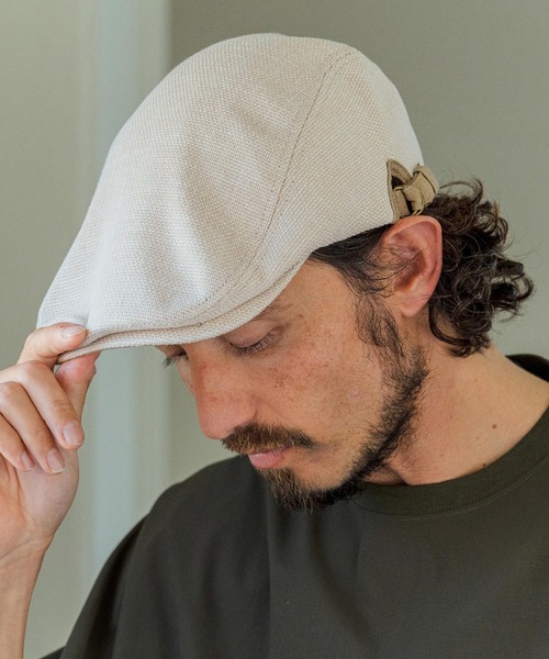 CAMBIO（カンビオ）の「mko13428- Loosely Woven Hunting Cap ハンチング(NF-261-BO019)（ハンチング/ベレー帽・メンズ・ベージュ/ブラック/ナチュラル・FREE）」の7枚目の写真