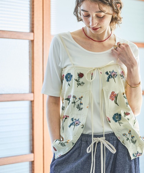 モチーフ刺繍キャミ（キャミソール）｜GEORGE'S（ジョージズ）の