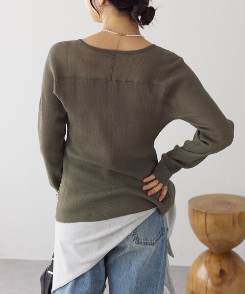 RIVE DROITE（リヴドロワ）の「【抜け感】ZIPリブニットカーディガン（カーディガン/ボレロ・レディース・カーキ/オレンジ・FREE）」の21枚目の写真