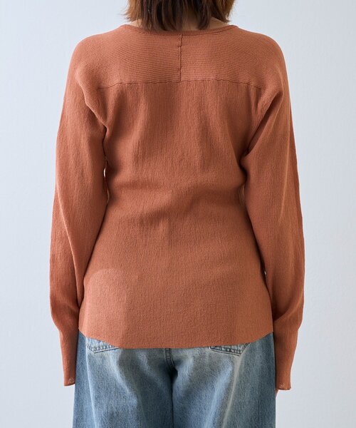 RIVE DROITE（リヴドロワ）の「【抜け感】ZIPリブニットカーディガン（カーディガン/ボレロ・レディース・カーキ/オレンジ・FREE）」の4枚目の写真