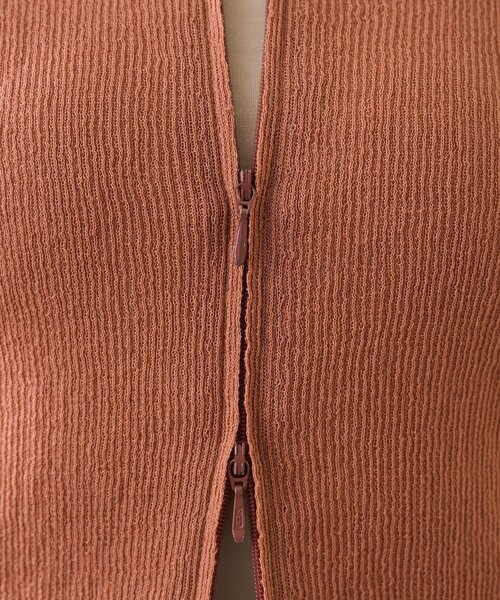 RIVE DROITE（リヴドロワ）の「【抜け感】ZIPリブニットカーディガン（カーディガン/ボレロ・レディース・カーキ/オレンジ・FREE）」の12枚目の写真