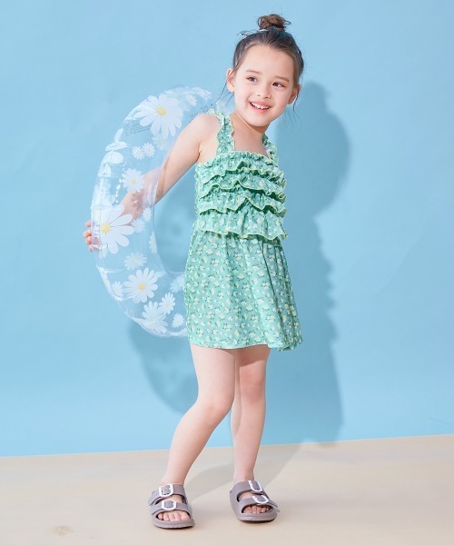 devirock(デビロック)の「ティアードフリル UVカット ワンピース風セパレート水着(水着・キッズ・ライラック/サックスブルー/グリーン系その他/パープル系その他・160cm/150cm/140cm/130cm/120cm/110cm/100cm)」の8枚目の写真