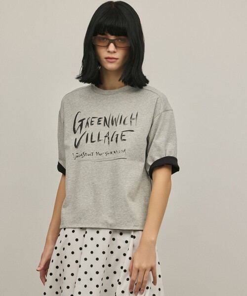 Diagram（ダイアグラム）の「レイヤードロゴＴシャツ（Tシャツ/カットソー・レディース・チャコールグレー/ホワイト/グレー・36）」の3枚目の写真