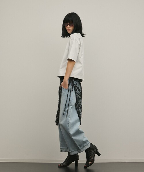 Diagram（ダイアグラム）の「レイヤードロゴＴシャツ（Tシャツ/カットソー・レディース・チャコールグレー/ホワイト/グレー・36）」の5枚目の写真