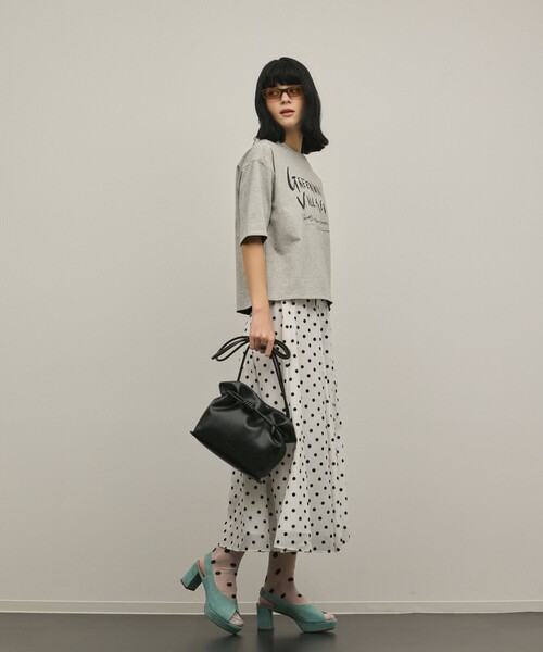 Diagram（ダイアグラム）の「レイヤードロゴＴシャツ（Tシャツ/カットソー・レディース・チャコールグレー/ホワイト/グレー・36）」の21枚目の写真