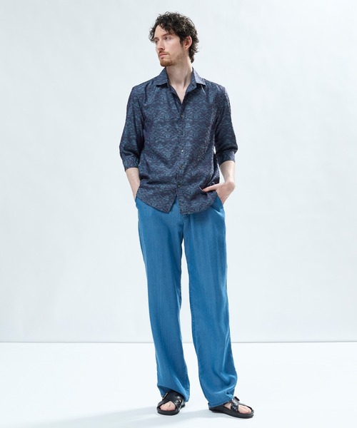 MEN'S BIGI(メンズビギ)の「【LIBERTY/リバティ】フラワージャガード 七分袖シャツ(シャツ/ブラウス・メンズ・ブラウン/ネイビー・03/02/01/04)」の12枚目の写真