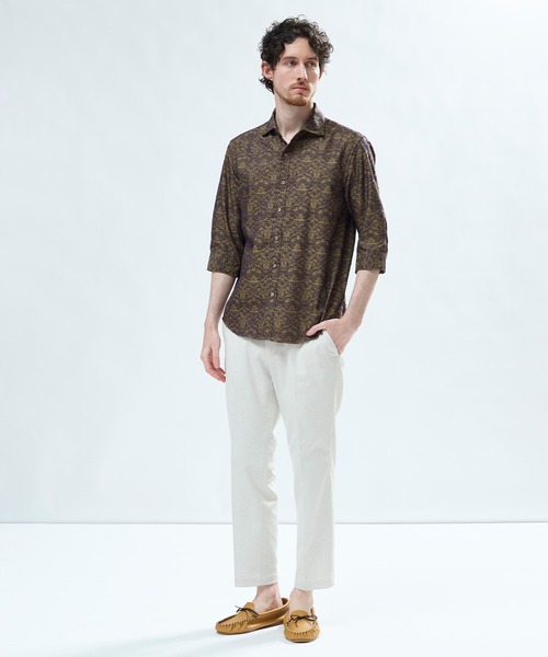 MEN'S BIGI(メンズビギ)の「【LIBERTY/リバティ】フラワージャガード 七分袖シャツ(シャツ/ブラウス・メンズ・ブラウン/ネイビー・03/02/01/04)」の13枚目の写真