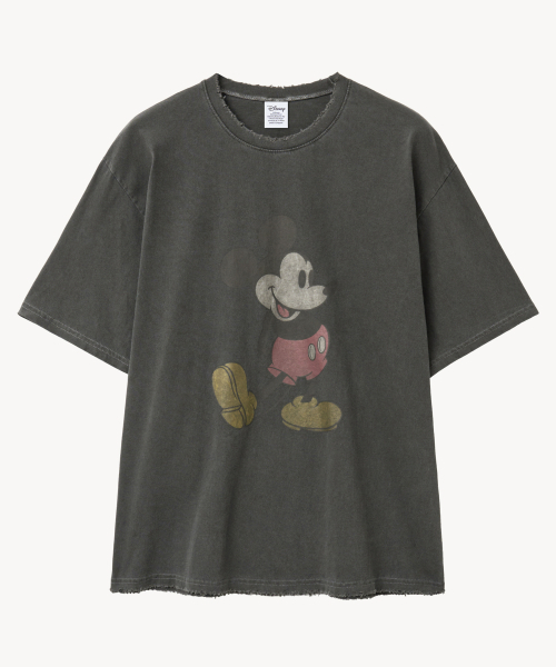 VTWO(ブイツー)の「ピグメントウォッシングクラシック_ミッキー_ Tシャツ (ブラック)(Tシャツ/カットソー・レディース・その他・MEDIUM/LARGE)」の1枚目の写真