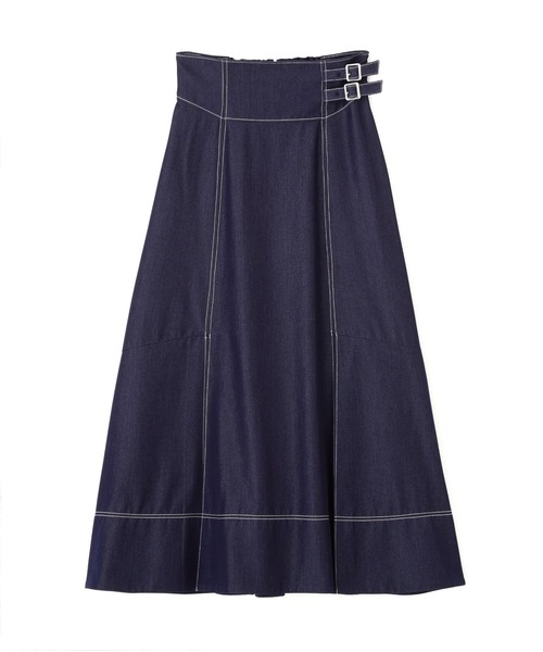 JILL by JILL STUART(ジルバイジルスチュアート)の「バイカラーステッチAラインフレアスカート(スカート・レディース・グレー/ネイビー/ベージュ・MEDIUM/SMALL)」の6枚目の写真