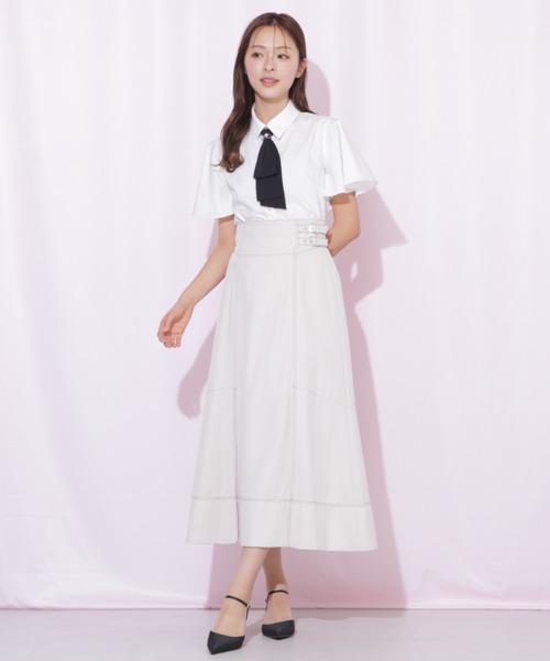 JILL by JILL STUART(ジルバイジルスチュアート)の「バイカラーステッチAラインフレアスカート(スカート・レディース・グレー/ネイビー/ベージュ・MEDIUM/SMALL)」の19枚目の写真