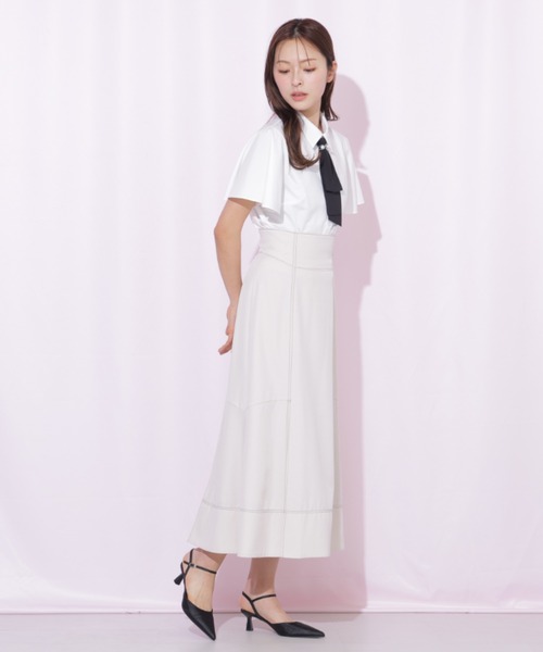 JILL by JILL STUART(ジルバイジルスチュアート)の「バイカラーステッチAラインフレアスカート(スカート・レディース・グレー/ネイビー/ベージュ・MEDIUM/SMALL)」の22枚目の写真