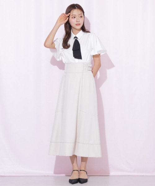JILL by JILL STUART(ジルバイジルスチュアート)の「バイカラーステッチAラインフレアスカート(スカート・レディース・グレー/ネイビー/ベージュ・MEDIUM/SMALL)」の16枚目の写真