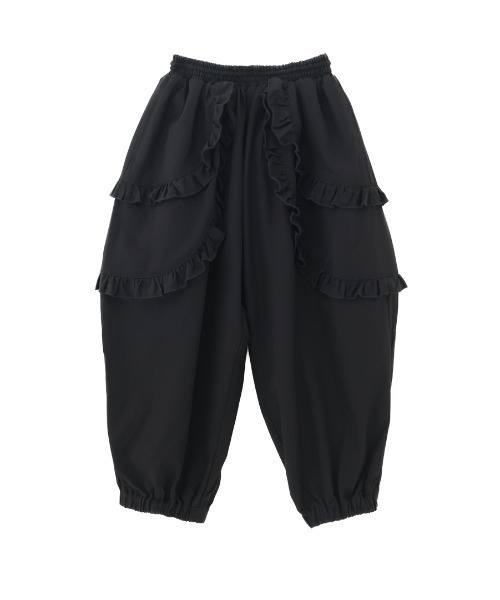 unica(ユニカ)の「ダブルフリルジョガーパンツ laides(その他パンツ・レディース・ピンク/ブラック/グレー・F)」の2枚目の写真