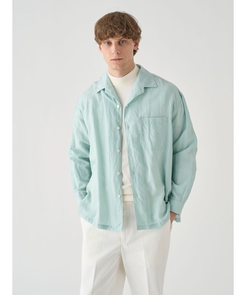 JOHN SMEDLEY（ジョンスメドレー）の「リヨセルラミー長袖ワンピースカラーシャツ（シャツ/ブラウス・メンズ・サックスブルー・2）」の3枚目の写真