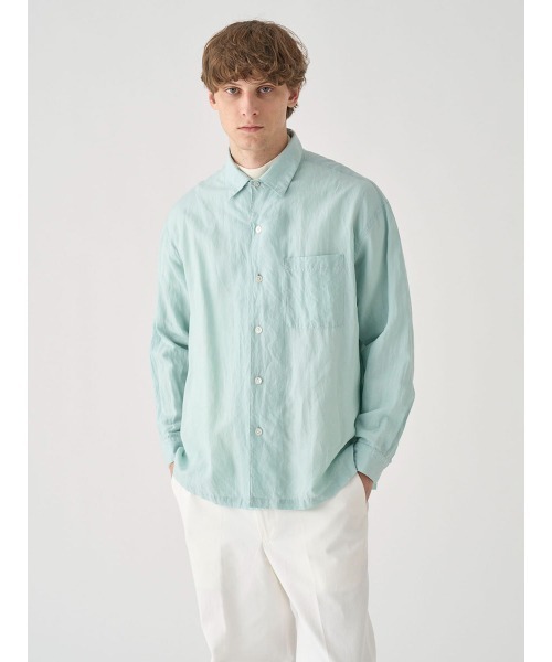 JOHN SMEDLEY（ジョンスメドレー）の「リヨセルラミー長袖ワンピースカラーシャツ（シャツ/ブラウス・メンズ・サックスブルー・2）」の7枚目の写真
