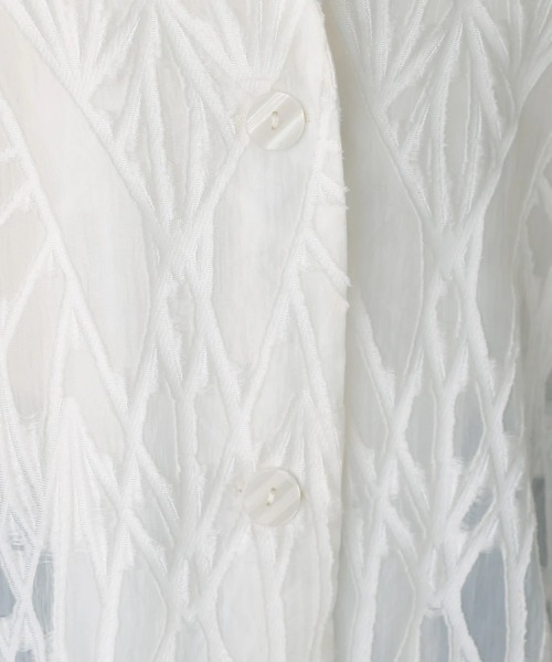 Bou Jeloud(ブージュルード)の「シアーレース五分袖ジャケット(テーラードジャケット・レディース・オフホワイト/ブラック・MEDIUM)」の15枚目の写真