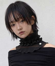 UNDERCONTROL STUDIO（アンダーコントロールスタジオ）の「夏レースネックゲートNECKTUBE / ダブルプリーツレース / ブラック（マフラー）」