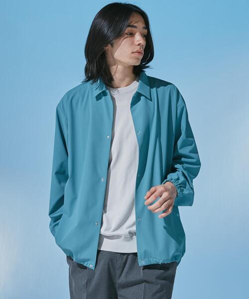 URBAN RESEARCH DOORS（アーバンリサーチドアーズ）の「『UR TECH』サマシェア ロングスリーブシャツカーディガン（カーディガン/ボレロ・メンズ・グリーン系その他/ブラック/グレー/チャコールグレー・MEDIUM/X-LARGE/LARGE）」の4枚目の写真