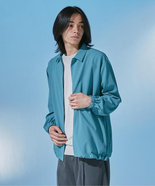 URBAN RESEARCH DOORS（アーバンリサーチドアーズ）の「『UR TECH』サマシェア ロングスリーブシャツカーディガン（カーディガン/ボレロ・メンズ・グリーン系その他/ブラック/グレー/チャコールグレー・MEDIUM/X-LARGE/LARGE）」の5枚目の写真