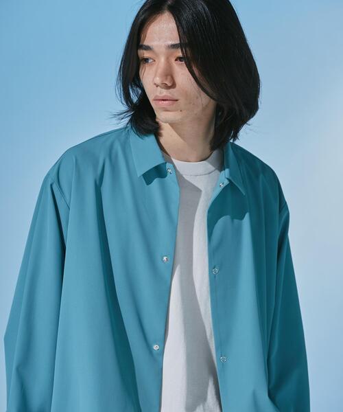 URBAN RESEARCH DOORS（アーバンリサーチドアーズ）の「『UR TECH』サマシェア ロングスリーブシャツカーディガン（カーディガン/ボレロ・メンズ・グリーン系その他/ブラック/グレー/チャコールグレー・MEDIUM/X-LARGE/LARGE）」の7枚目の写真