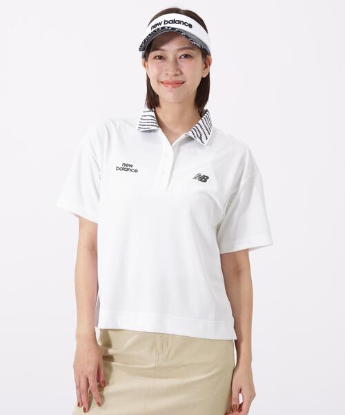 New Balance Golf（ニューバランスゴルフ）の「【new balance golf】半袖 ビッグ ポロシャツ (WOMENS)（ポロシャツ・レディース・ブラック/ホワイト・LARGE/MEDIUM/SMALL）」の2枚目の写真