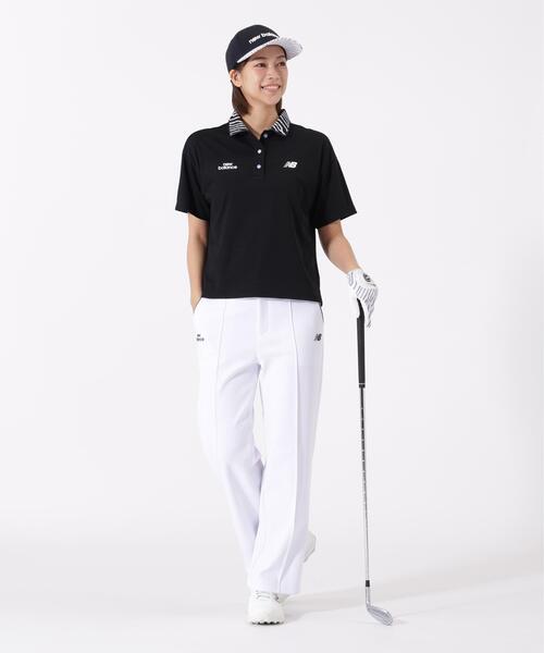 New Balance Golf（ニューバランスゴルフ）の「【new balance golf】半袖 ビッグ ポロシャツ (WOMENS)（ポロシャツ・レディース・ブラック/ホワイト・LARGE/MEDIUM/SMALL）」の5枚目の写真