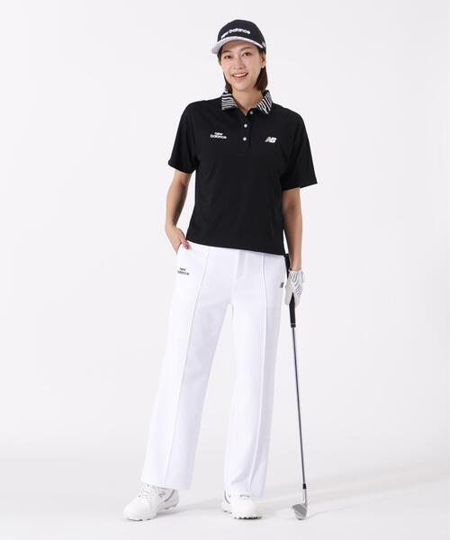 New Balance Golf（ニューバランスゴルフ）の「【new balance golf】半袖 ビッグ ポロシャツ (WOMENS)（ポロシャツ・レディース・ブラック/ホワイト・LARGE/MEDIUM/SMALL）」の6枚目の写真