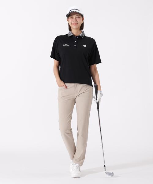 New Balance Golf（ニューバランスゴルフ）の「【new balance golf】半袖 ビッグ ポロシャツ (WOMENS)（ポロシャツ・レディース・ブラック/ホワイト・LARGE/MEDIUM/SMALL）」の8枚目の写真