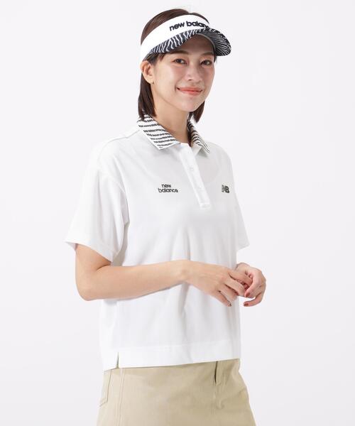New Balance Golf（ニューバランスゴルフ）の「【new balance golf】半袖 ビッグ ポロシャツ (WOMENS)（ポロシャツ・レディース・ブラック/ホワイト・LARGE/MEDIUM/SMALL）」の12枚目の写真