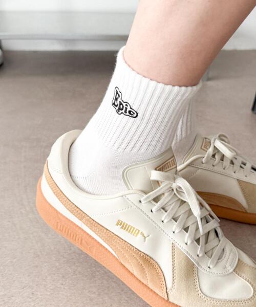 WEGO（ウィゴー）の「WEGO/Epic刺繍ロゴアンクルパイルソックス（ソックス/靴下・メンズ・ブラック/ホワイト・25-27CM）」の10枚目の写真