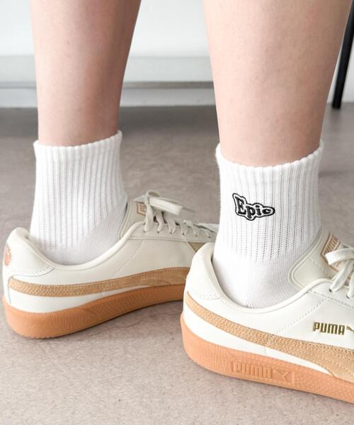 WEGO（ウィゴー）の「WEGO/Epic刺繍ロゴアンクルパイルソックス（ソックス/靴下・メンズ・ブラック/ホワイト・25-27CM）」の5枚目の写真